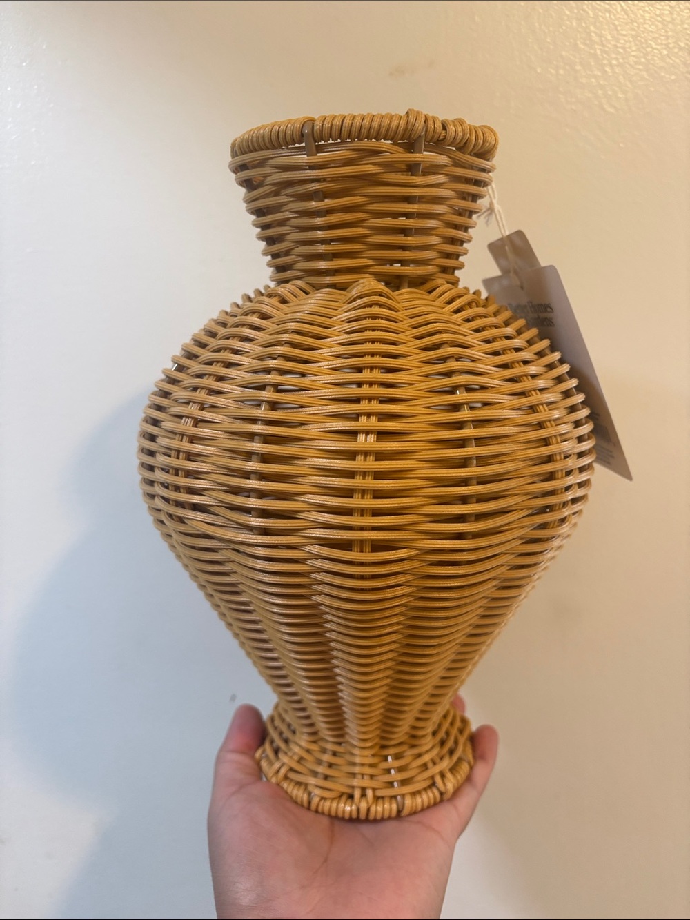 Better Homes And Gardens Natural Tan Woven Rattan Vase